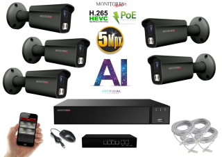 MS AI IP 5 kamerový set se switchem 5 Mpix GTube (6373K5B)